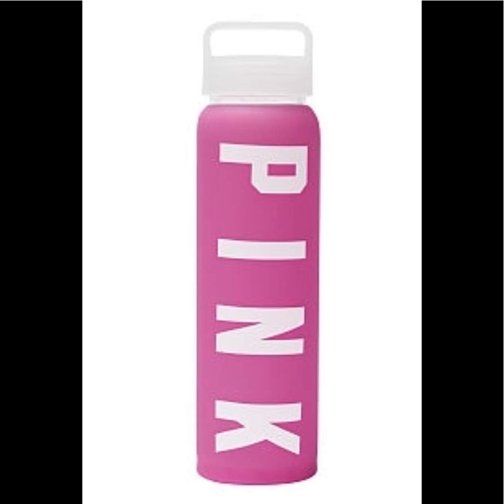 PINK glass water bottle